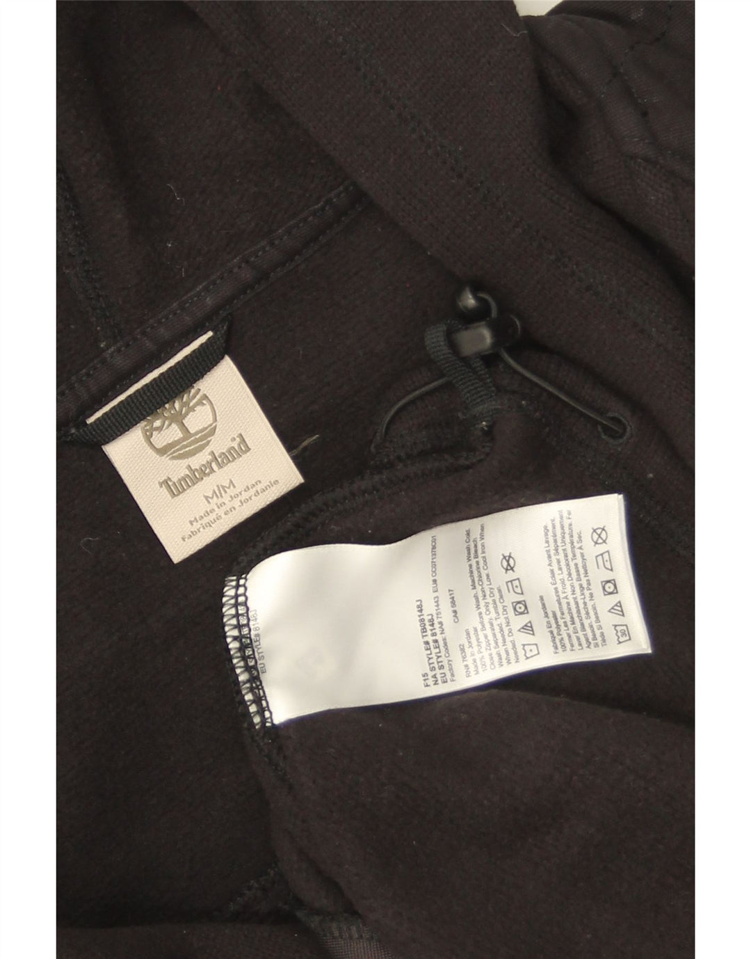 Maglione con cappuccio e zip da uomo Timberland poliestere nero medio