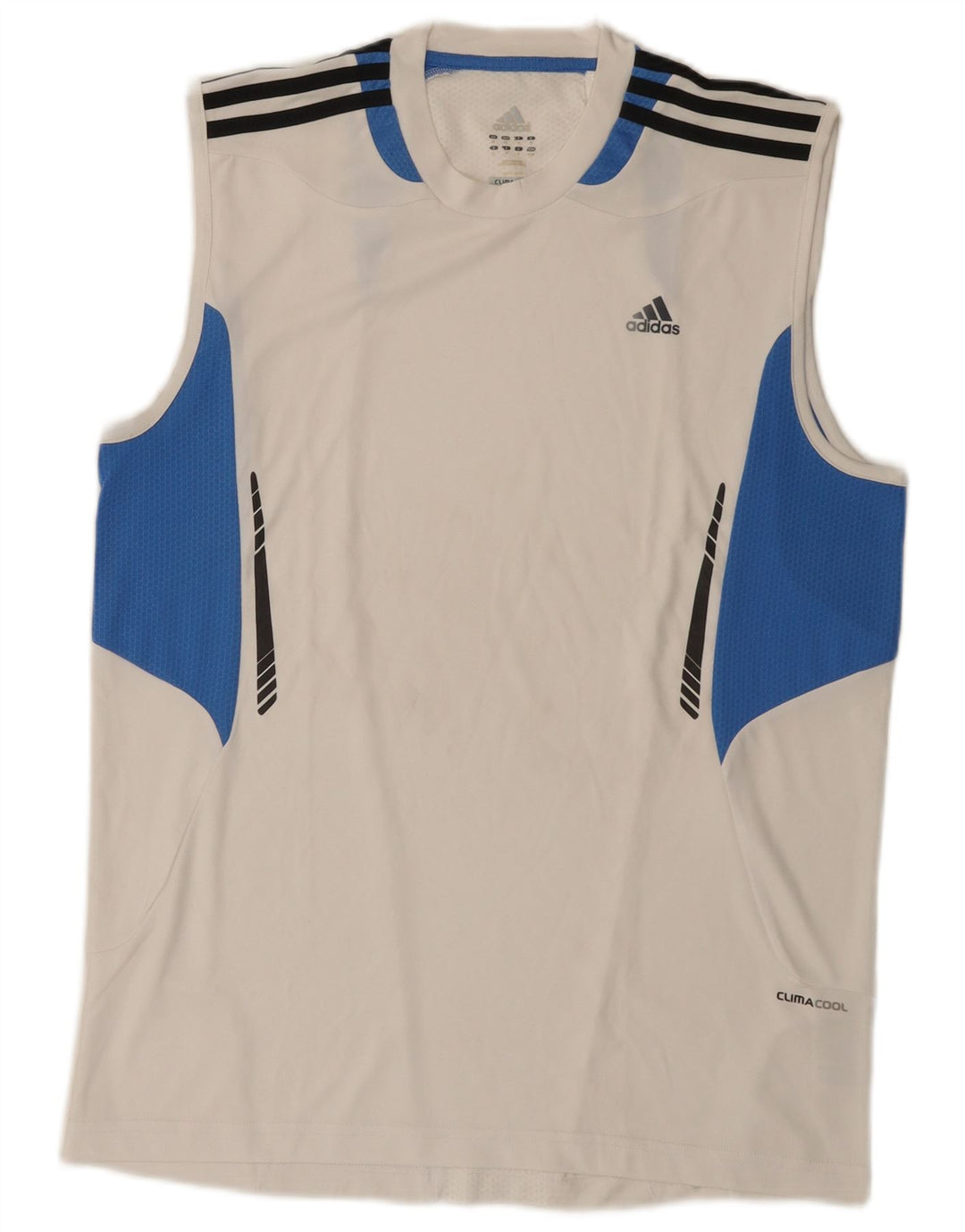 Canotta Adidas Climacool da uomo, poliestere color block bianco medio
