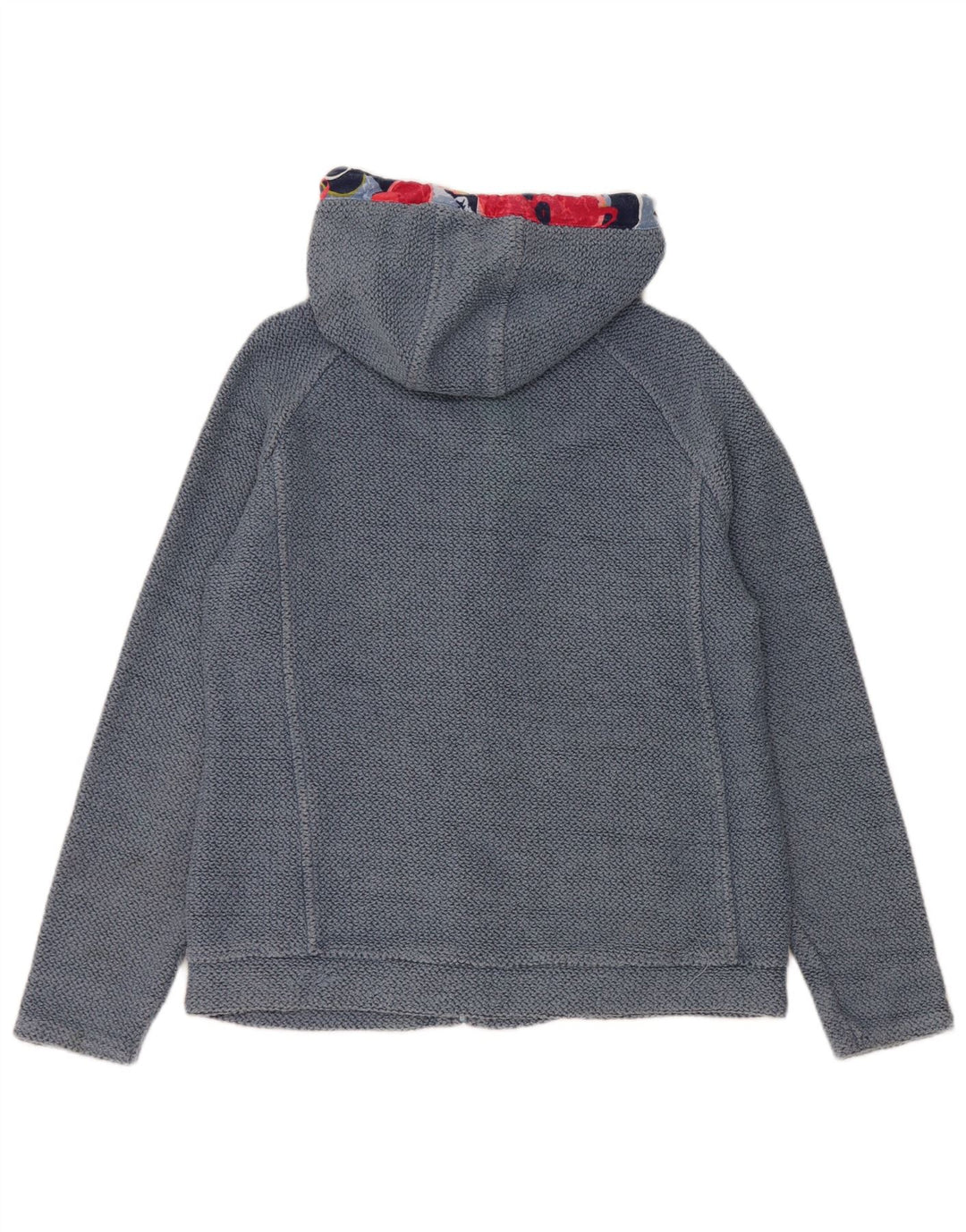 Maglione con cappuccio e zip da donna Weird Fish UK 12 Cotone blu medio