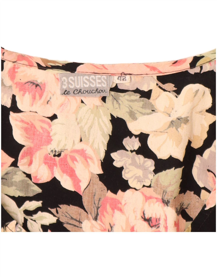 Tutina corta da donna vintage senza maniche IT 42 medio nero floreale