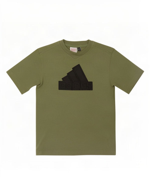 T-shirt grafica da ragazzo Adidas Top 9-10 anni in cotone verde