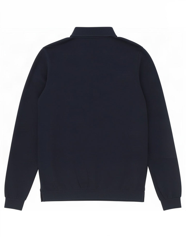 Massimo Dutti Maglione da uomo con collo alto piccolo in cotone blu navy