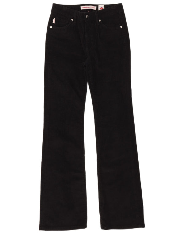 Pantaloni da donna in velluto a coste Bootcut Superdry W28 L33 cotone nero
