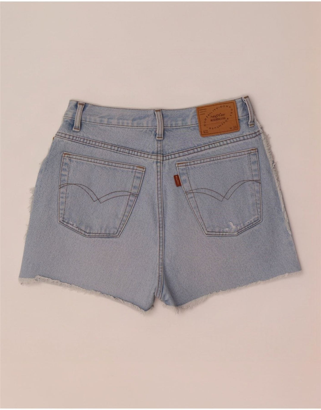 Pantaloncini di jeans vintage da donna W30 blu medio