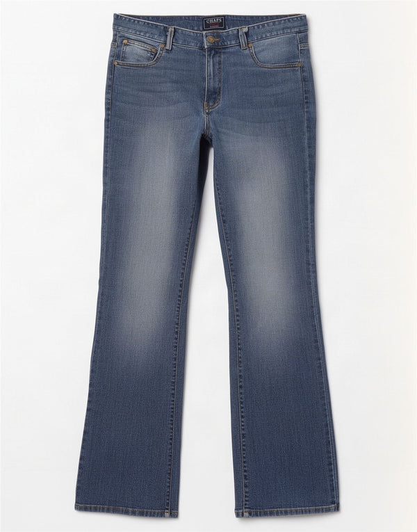 Chaps Donna Petite Bootcut Jeans US 12 Large W34 L29 Cotone Blu