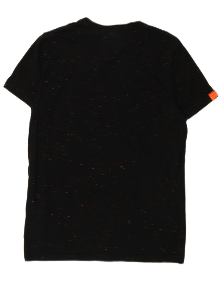 T-shirt da uomo Superdry Top in cotone chiazzato nero medio