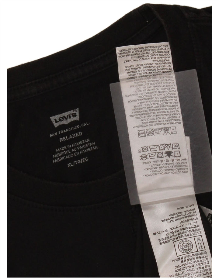 T-shirt grafica da uomo con vestibilità rilassata Levi's Top XL in cotone nero