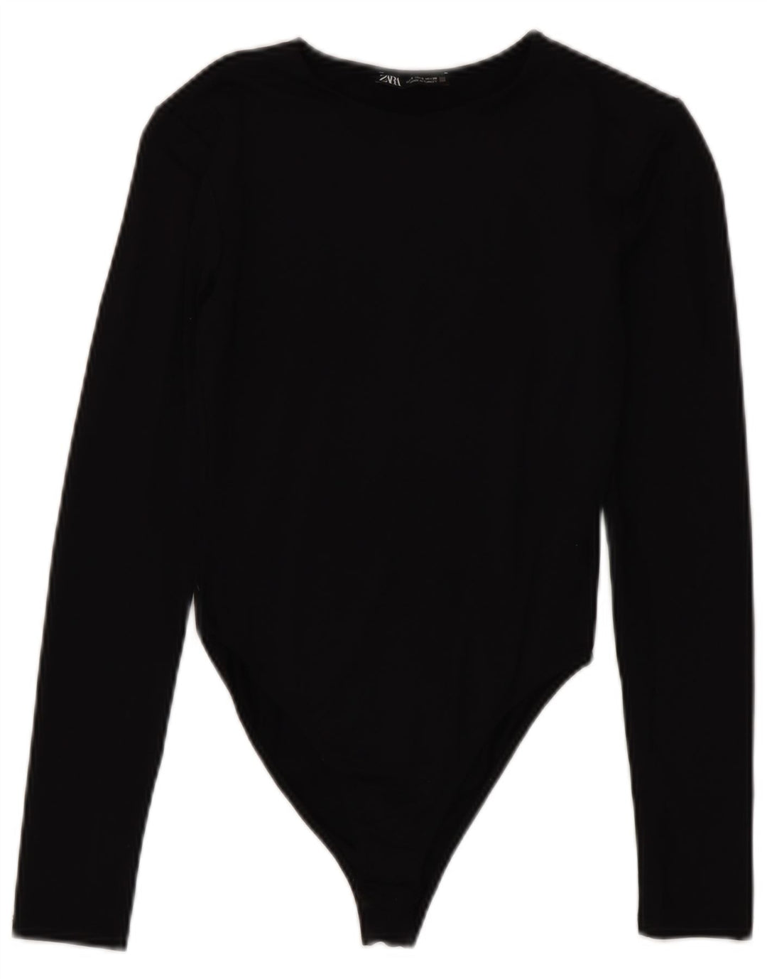 Body a maniche lunghe da donna Zara UK 8 Small Nero in poliammide