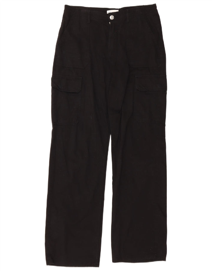Pantaloni cargo dritti da donna Zara EU 40 medi W30 L33 cotone nero