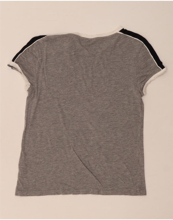 T-shirt oversize da donna Jack Wills Top UK 6 XS cotone color block grigio