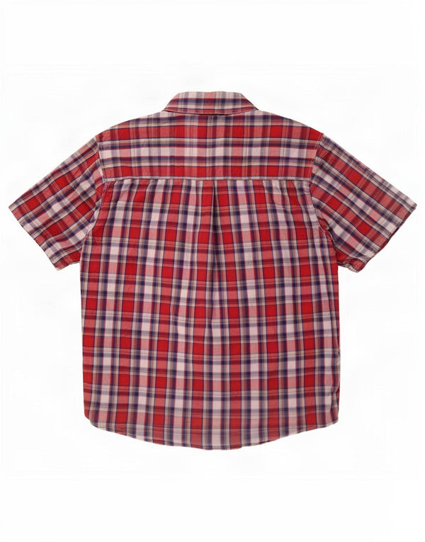 Camicia a maniche corte da uomo Wrangler XL in cotone a quadri rossi