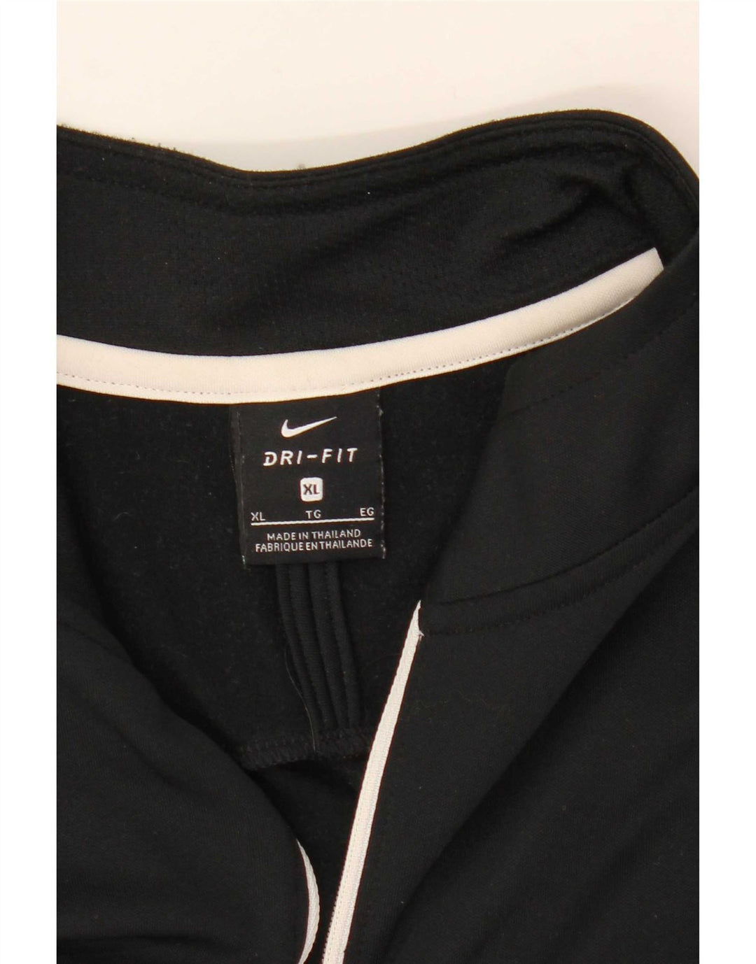 Top della tuta da ginnastica Nike Dri Fit con zip e collo da uomo, XL, color block nero