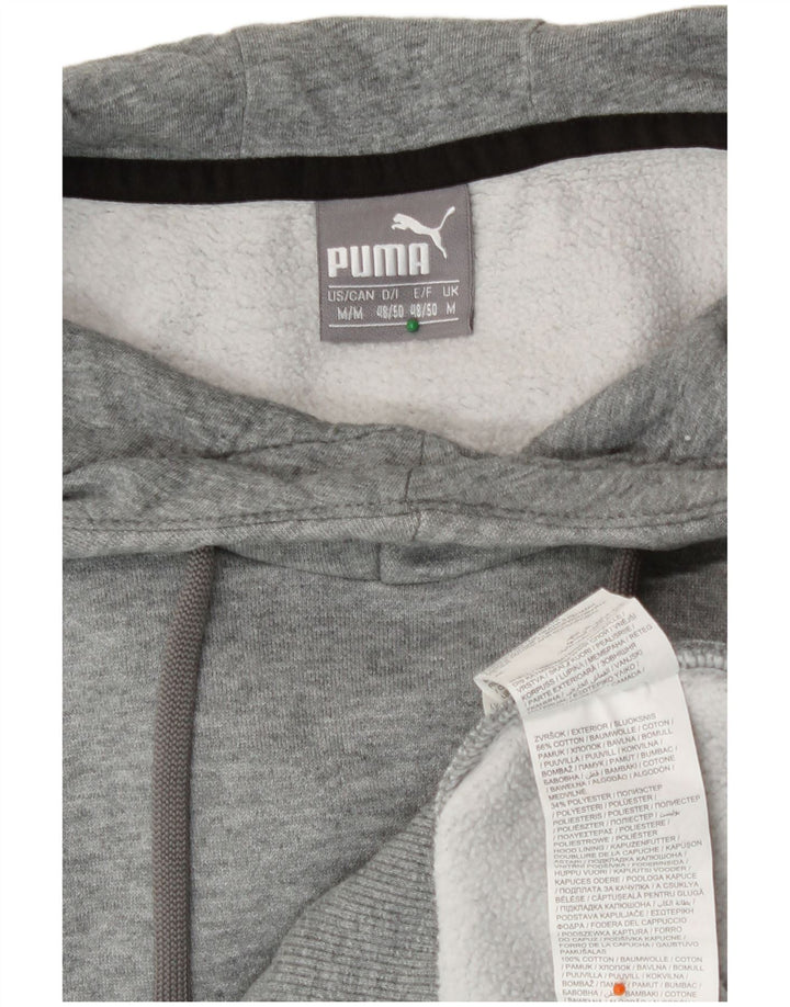Felpa con cappuccio grafica da uomo Puma in cotone chiazzato grigio medio