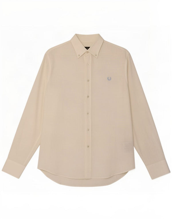 Fred Perry Mens Slim Fit Shirt XL White Cotton