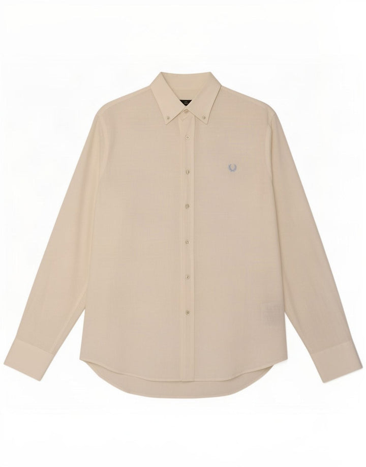 Camicia slim fit da uomo Fred Perry XL in cotone bianco