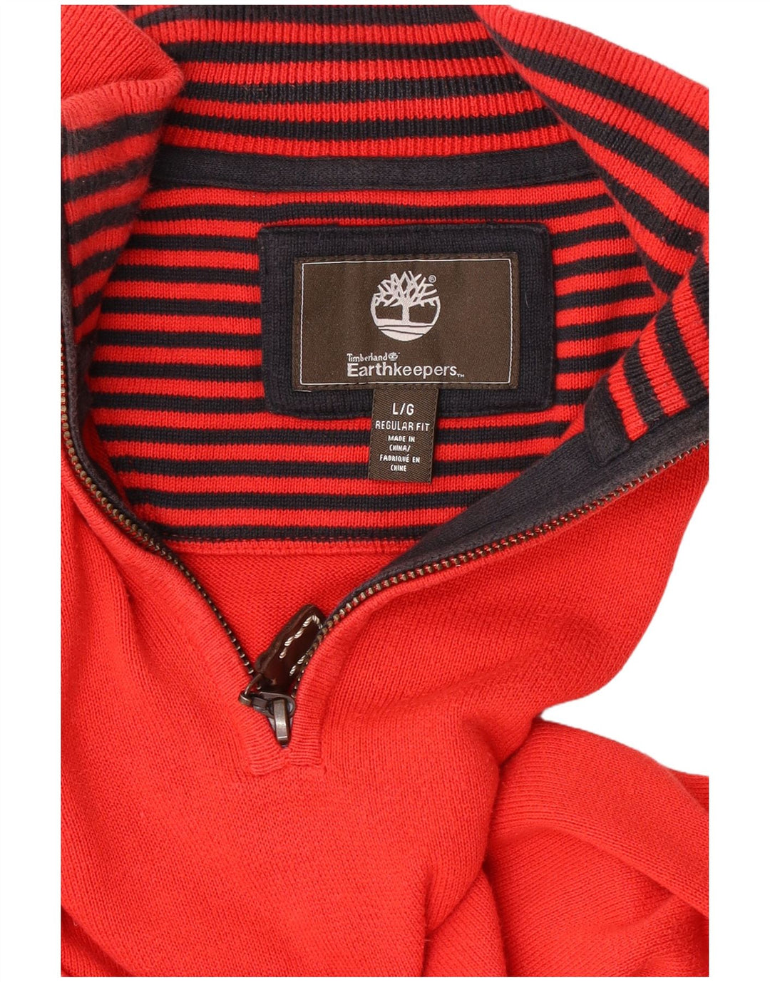 Timberland Maglione da uomo Earthkeepers vestibilità regolare con zip e collo grande rosso