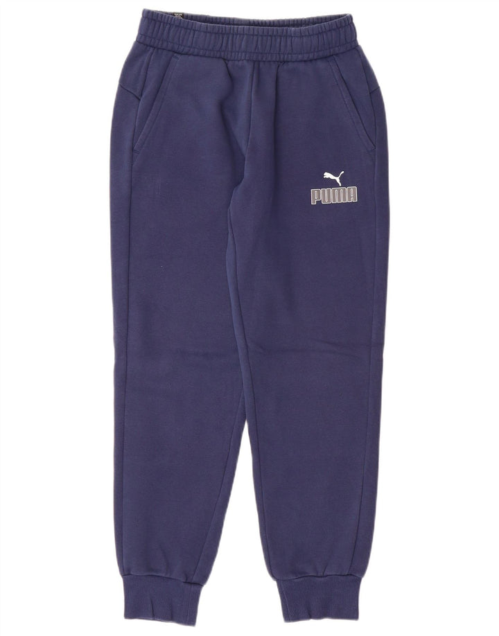 PUMA Mens Tracksuit Trousers Joggers Small  Navy Blue Cotton
