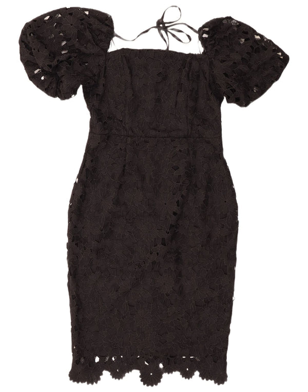 Abito aderente da donna con spalle scoperte Lipsy UK 14 Grande poliestere floreale nero