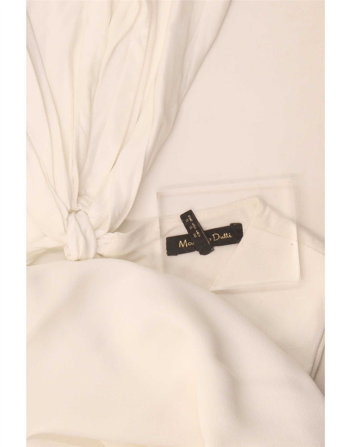 Abito a trapezio regolare senza maniche da donna Massimo Dutti UK 10 piccolo bianco