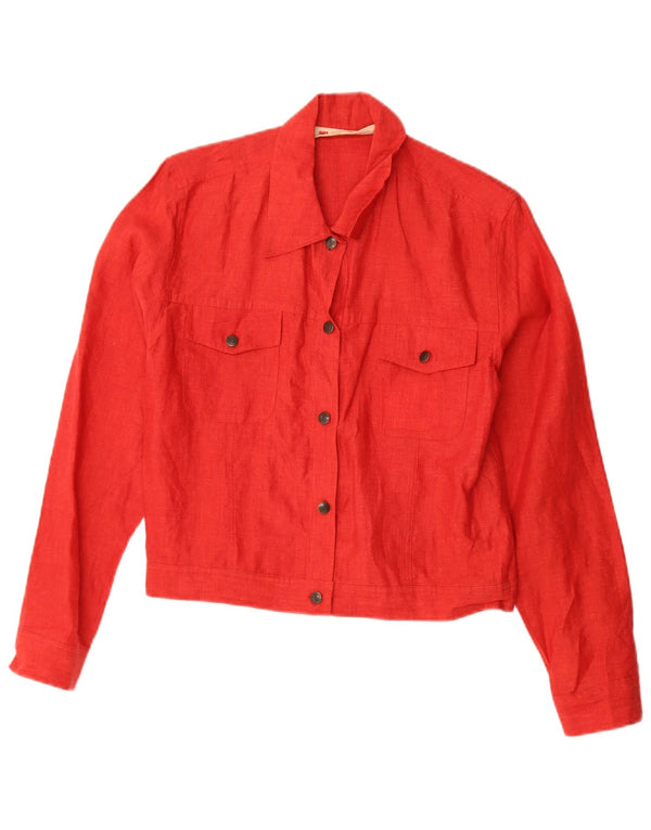 Giubbotto bomber corto da donna Blunauta, vestibilità ampia, UK 6 XS, lino rosso