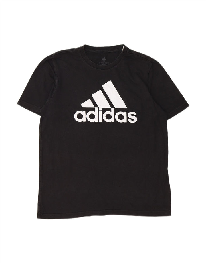 ADIDAS Mens Graphic T-Shirt Top Medium Black Cotton