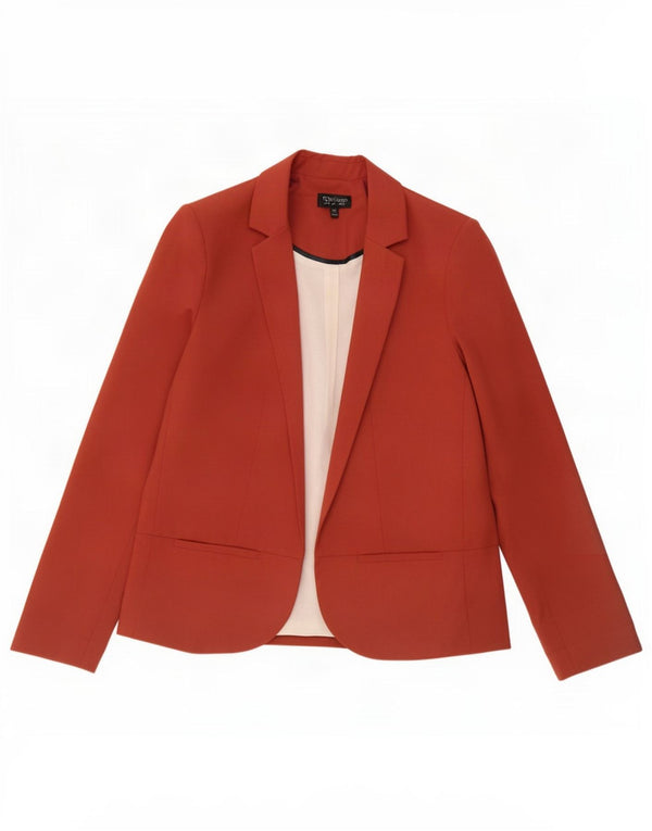 Giacca blazer aperta oversize da donna Topshop UK 10 piccola rossa in poliestere
