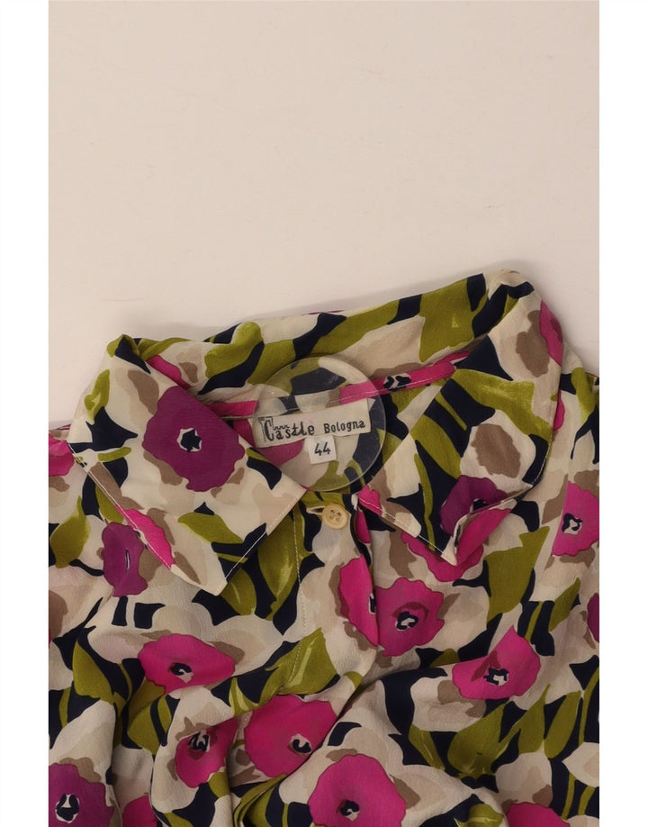 VINTAGE Womens Pullover Shirt Blouse IT 46 Large Multicoloured Floral