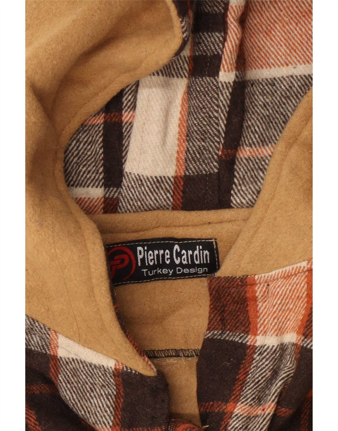 Pierre Cardin Camicia da donna overshirt in flanella UK 14 a quadretti marrone medio