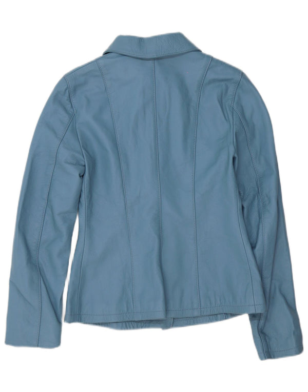 Camicia in pelle vintage da donna IT 42 Blu medio