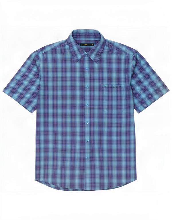 Lee Camicia a maniche corte da uomo XL Cotone a quadri blu