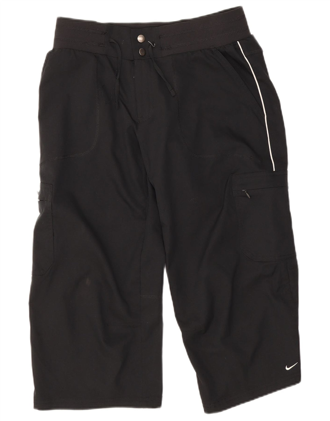 Pantaloni cargo Nike Capri da donna UK 8 Small W28 L20 poliestere nero