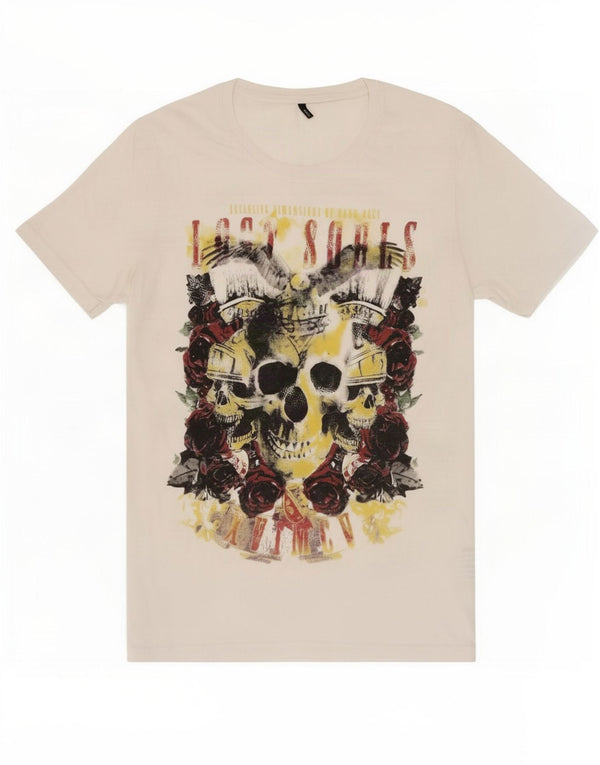 T-shirt grafica da uomo Benetton Top Large in cotone bianco