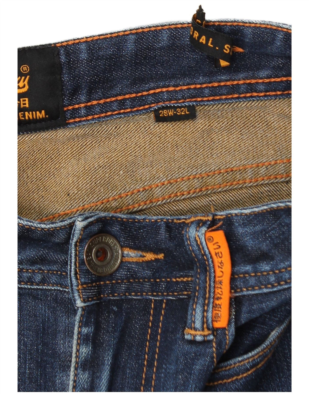 Jeans slim da uomo Superdry W28 L32 cotone blu