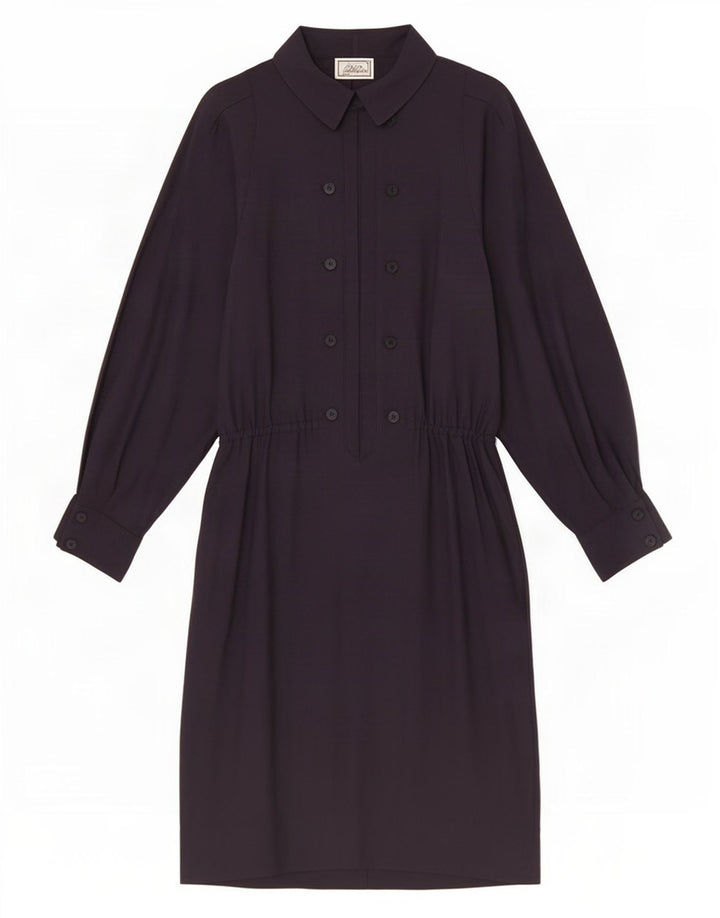 Abito a trapezio da donna Luisa Spagnoli IT 44 medio blu navy in lana