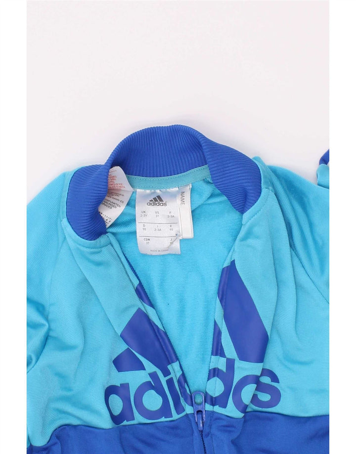 Giacca da ginnastica grafica da ragazzo Adidas 2-3 anni Blu Colourblock