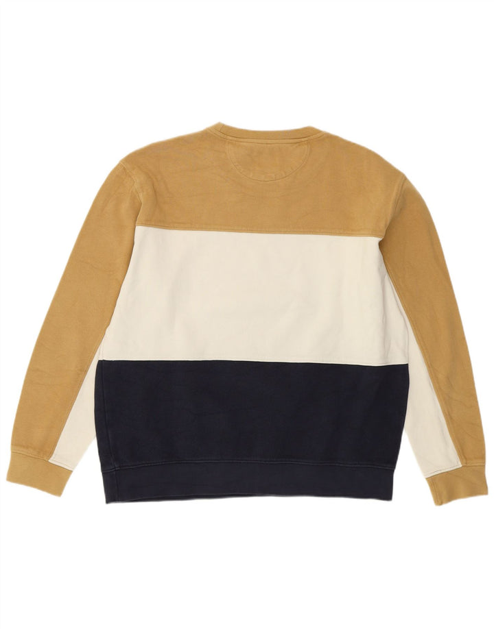 Zara Uomo Felpa Maglione Grande Beige Colorblock Cotone