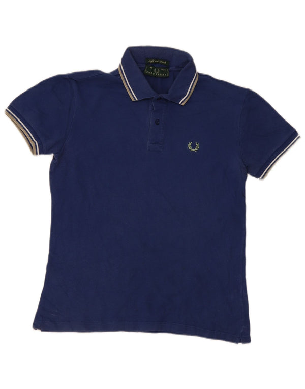 Polo da uomo Fred Perry piccola in cotone a righe blu navy
