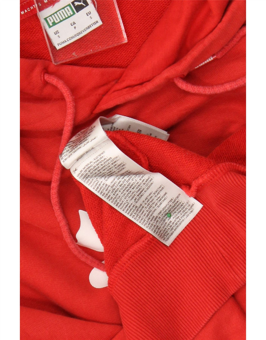 Felpa con cappuccio grafica da uomo Puma Small in cotone rosso