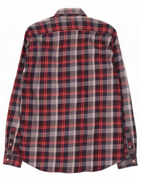 Zara Mens Relaxed Fit Flannel Shirt Large Red Check Cotton