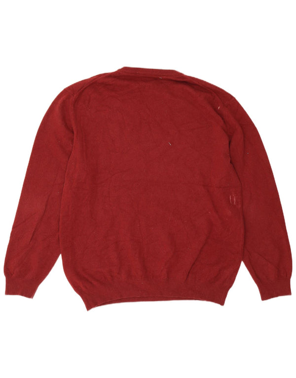 Gant Maglione da uomo con scollo a V 3XL Lana merino bordeaux