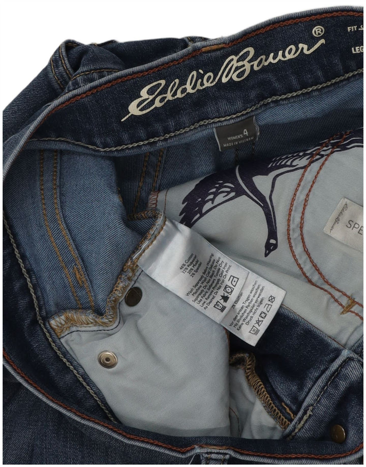 EDDIE BAUER Jeans slim da donna leggermente curvy US 4 Small W28 L30 Blu