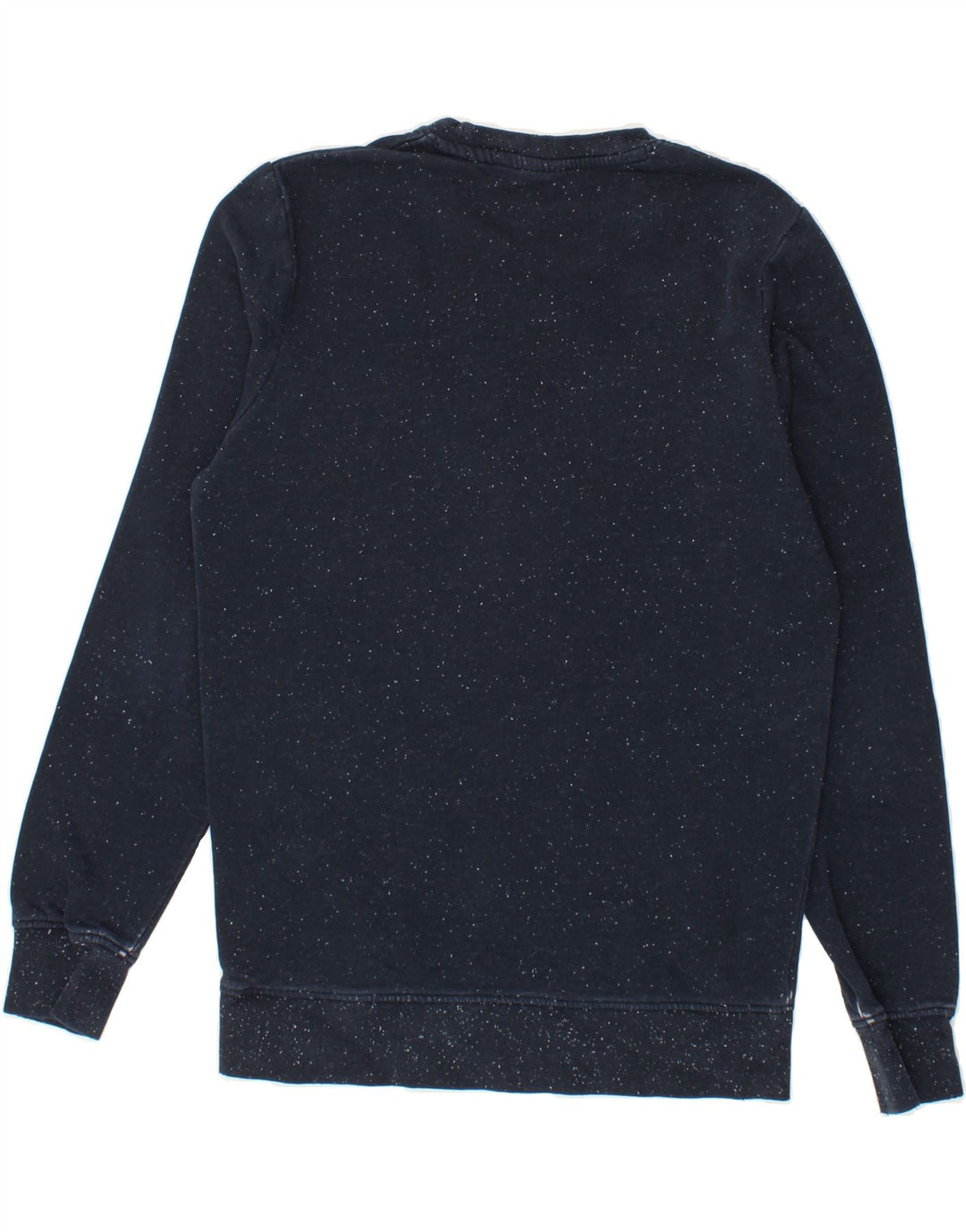 JACK & JONES Mens Graphic Sweatshirt Jumper Medium Navy Blue Flecked Vintage Jack & Jones and Second-Hand Jack & Jones from Messina Hembry 