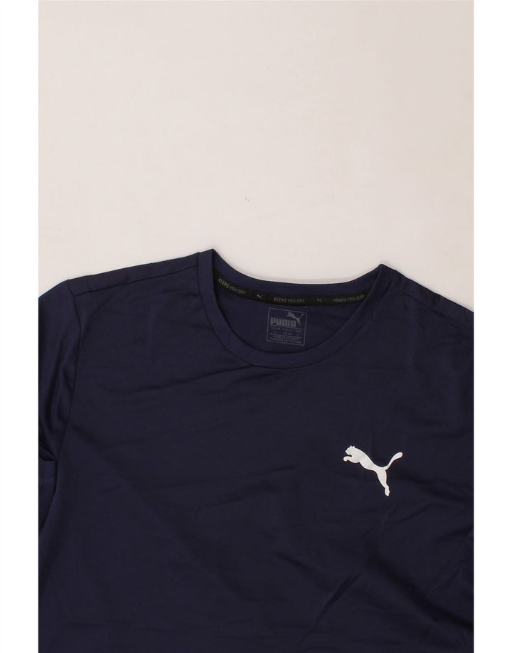 PUMA Mens T-Shirt Top Large Navy Blue Polyester Vintage Puma and Second-Hand Puma from Messina Hembry 