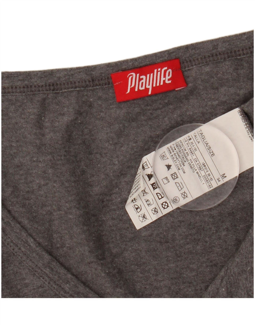 PLAYLIFE Top da donna a maniche lunghe UK 12 Cotone grigio medio