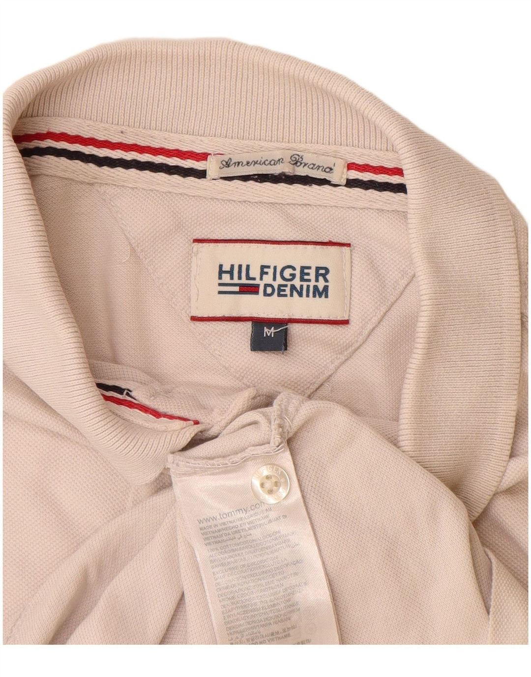 TOMMY HILFIGER Polo da uomo in cotone bianco sporco medio