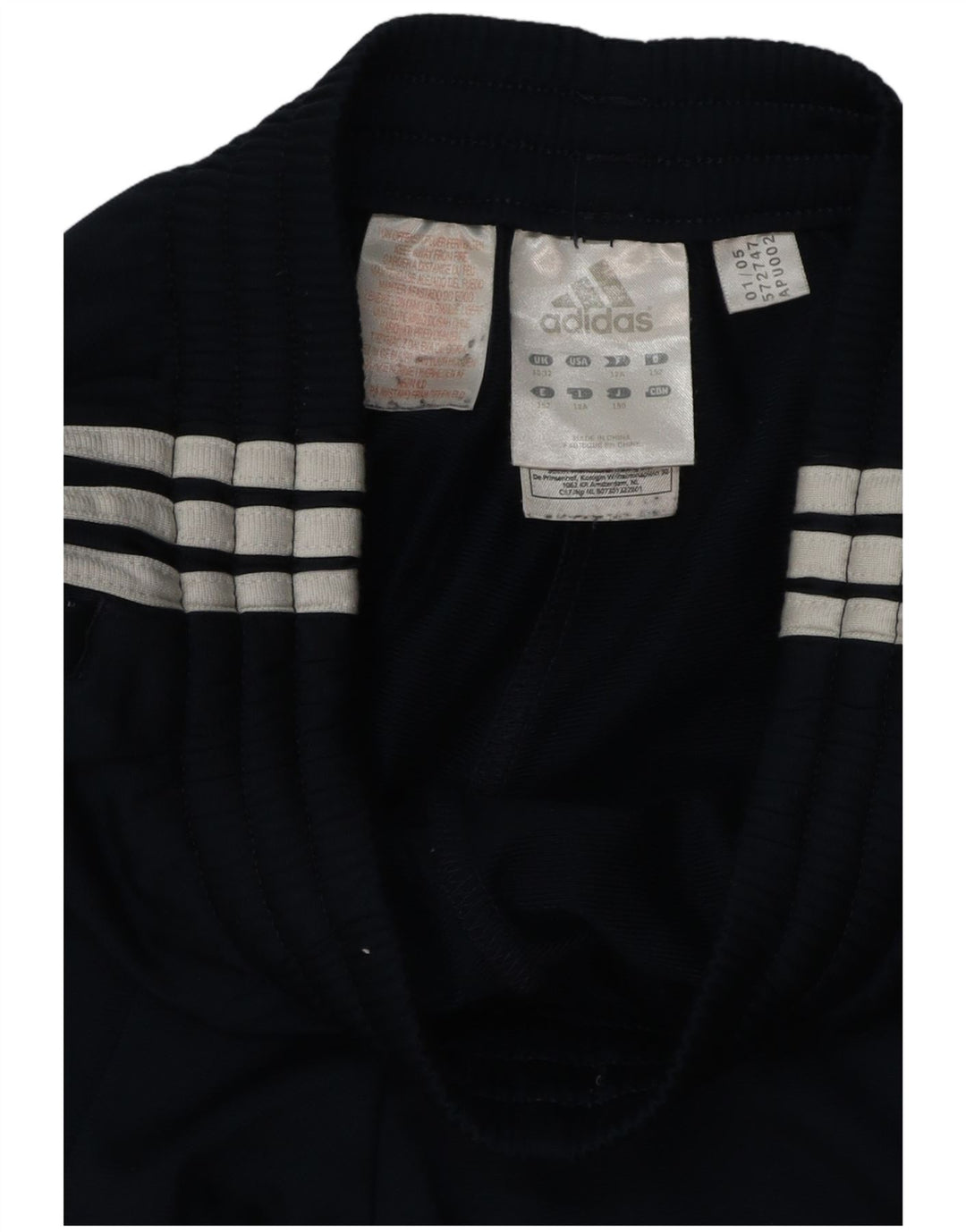 Pantaloni della tuta da ragazzo Adidas 11-12 anni in poliestere blu navy