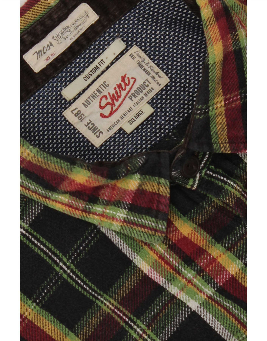 Camicia in flanella da uomo a quadri personalizzata Marlboro Classics 3XL a quadri neri
