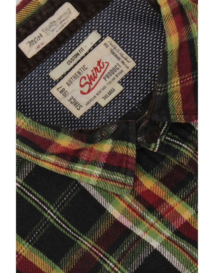 Camicia in flanella da uomo a quadri personalizzata Marlboro Classics 3XL a quadri neri