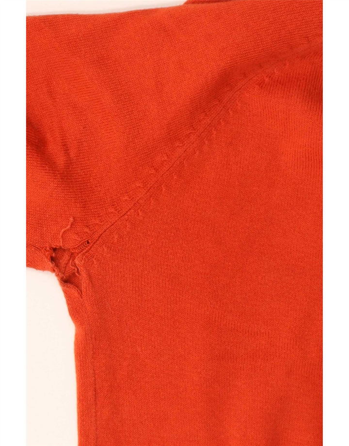 Maglione da donna con scollo a V Zara UK 12 Cotone arancione medio