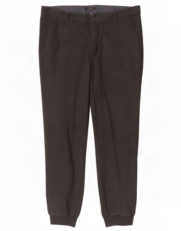 Pantaloni chino da jogging da uomo Ted Baker W34 L30 poliestere nero